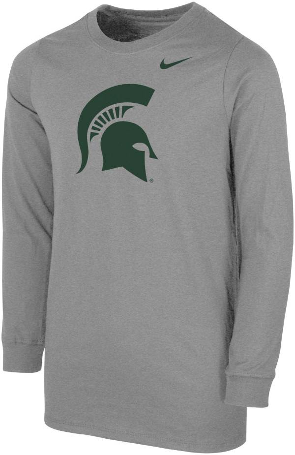 Nike Youth Michigan State Spartans Grey Core Cotton Long Sleeve T-Shirt