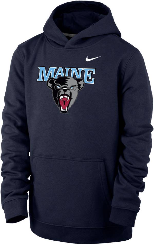 Nike Youth Maine Black Bears Navy Club Fleece Pullover Hoodie