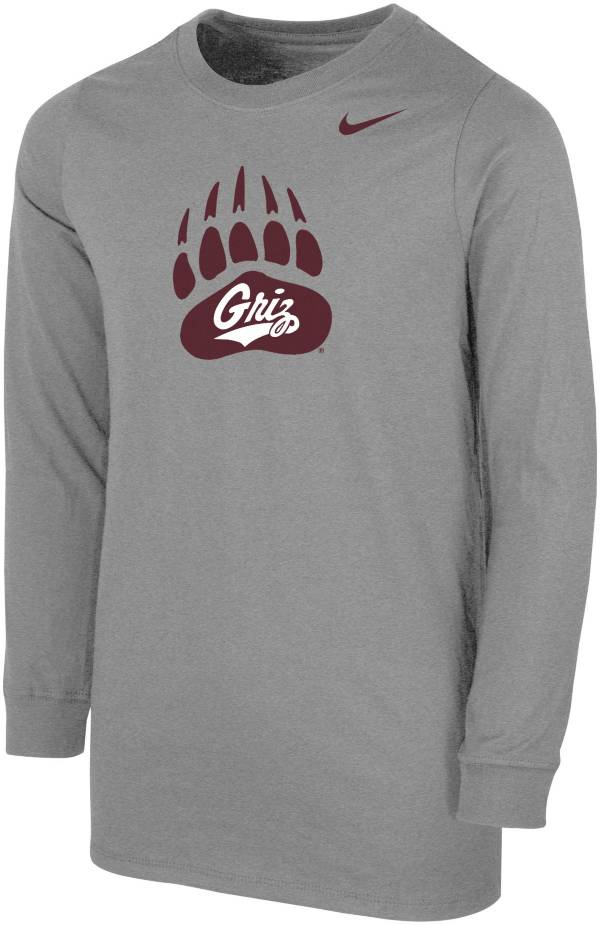 Nike Youth Montana Grizzlies Grey Core Cotton Long Sleeve T-Shirt