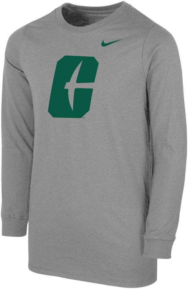 Nike Youth Charlotte 49ers Grey Core Cotton Long Sleeve T-Shirt product image