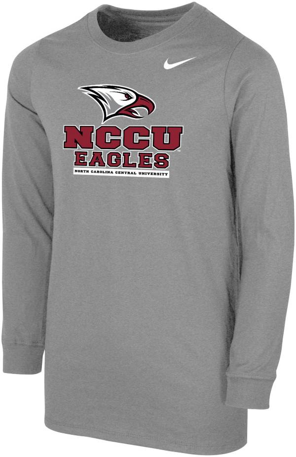 Nike Youth North Carolina Central Eagles Grey Core Cotton Long Sleeve T-Shirt