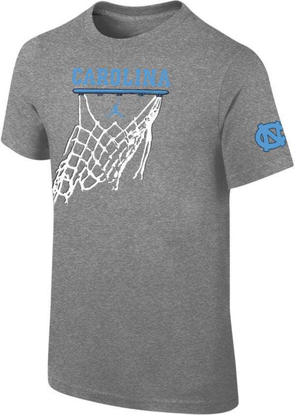 Jordan Youth North Carolina Tar Heels Grey Cotton Basketball Team T-Shirt product image