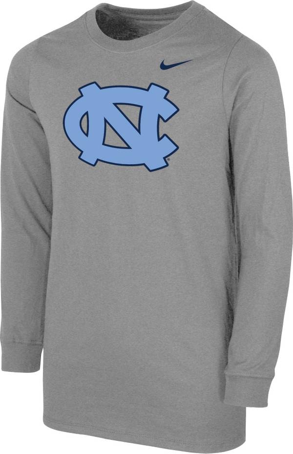 Nike Youth North Carolina Tar Heels Grey Core Cotton Long Sleeve T-Shirt