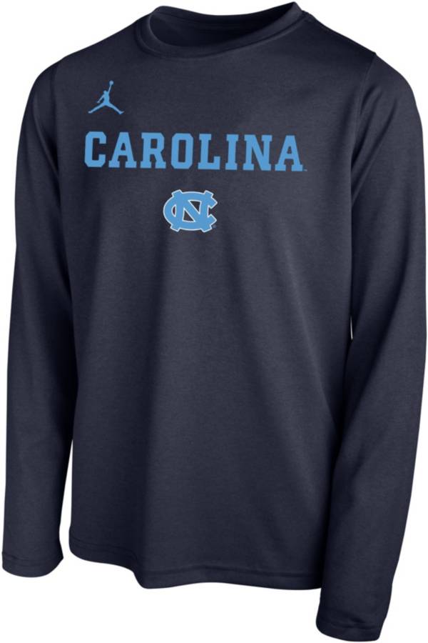Jordan Youth North Carolina Tar Heels Navy Dri-FIT Legend Long Sleeve Tee