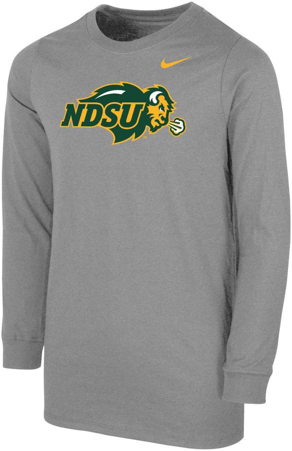 Nike Youth North Dakota State Bison Grey Core Cotton Long Sleeve T-Shirt