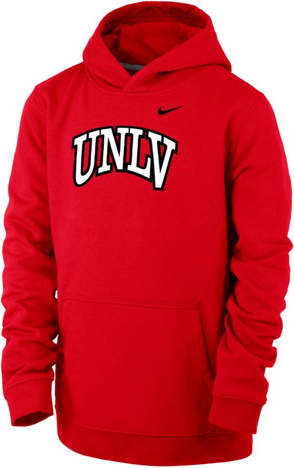 Nike Youth UNLV Rebels Scarlet Club Fleece Pullover Hoodie