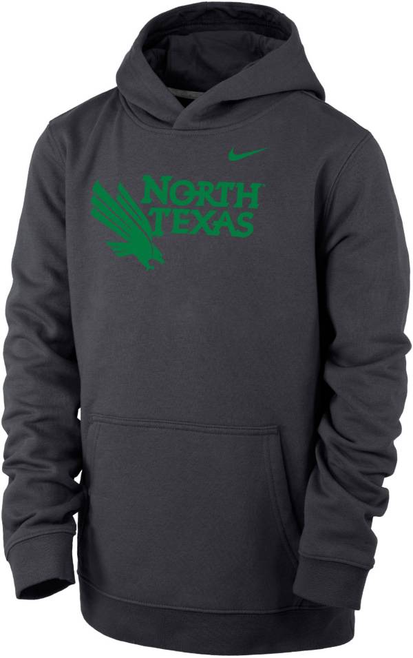 Nike Youth North Texas Mean Green Grey Club Fleece Pullover Hoodie