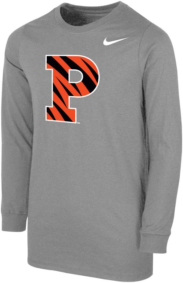 Nike Youth Princeton Tigers Grey Core Cotton Long Sleeve T-Shirt