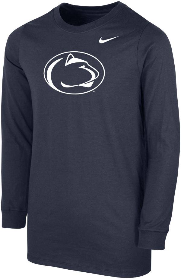 Nike Youth Penn State Nittany Lions Blue Core Cotton Long Sleeve T-Shirt