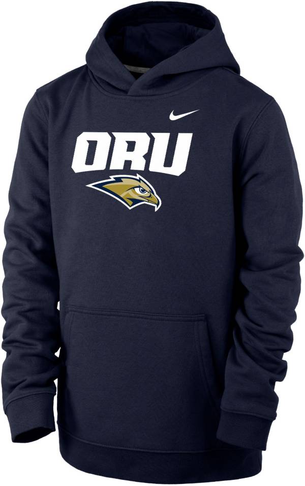 Nike Youth Oral Roberts Golden Eagles Navy Blue Club Fleece Pullover Hoodie