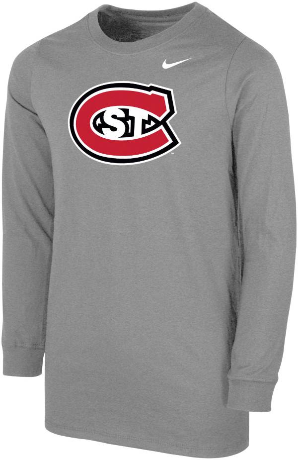 Nike Youth St. Cloud State Huskies Grey Core Cotton Long Sleeve T-Shirt