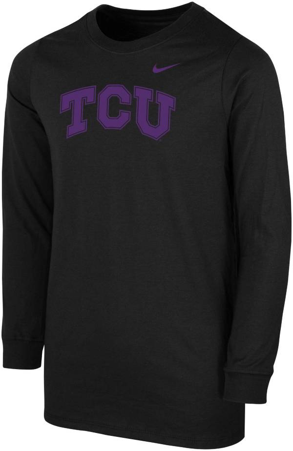 Nike Youth TCU Horned Frogs Core Cotton Long Sleeve Black T-Shirt