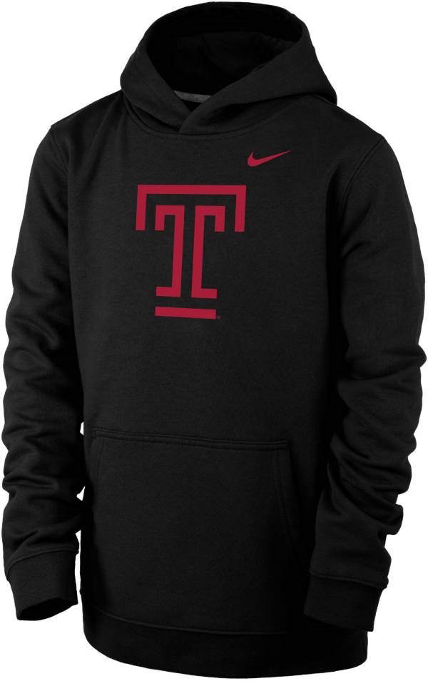 Nike Youth Temple Owls Club Fleece Pullover Black Hoodie
