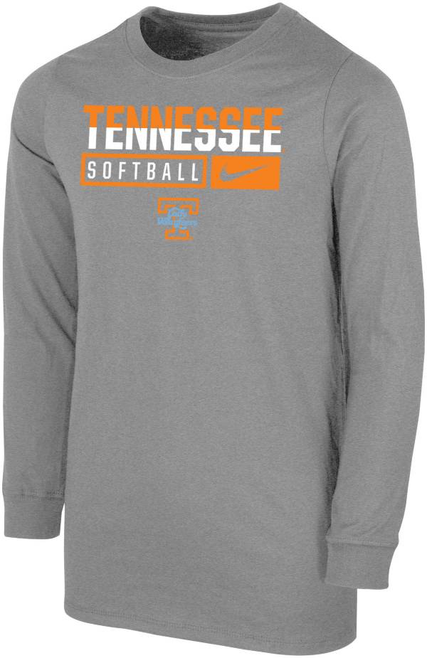 Nike Youth Tennessee Lady Vols Grey Softball Cotton Long Sleeve T-Shirt