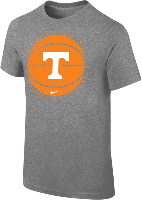 Nike Youth Tennessee Volunteers Grey Cotton Basketball Team T-Shirt