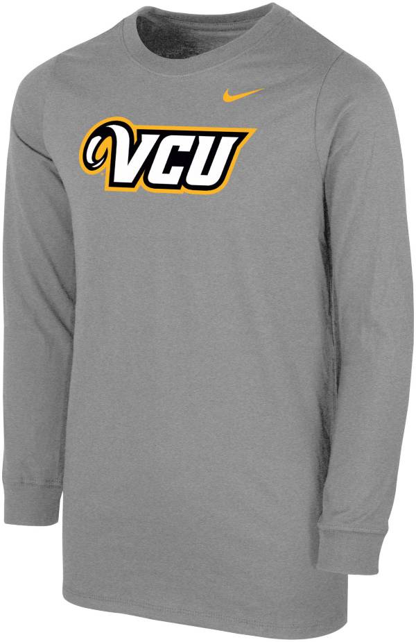 Nike Youth VCU Rams Grey Core Cotton Long Sleeve T-Shirt