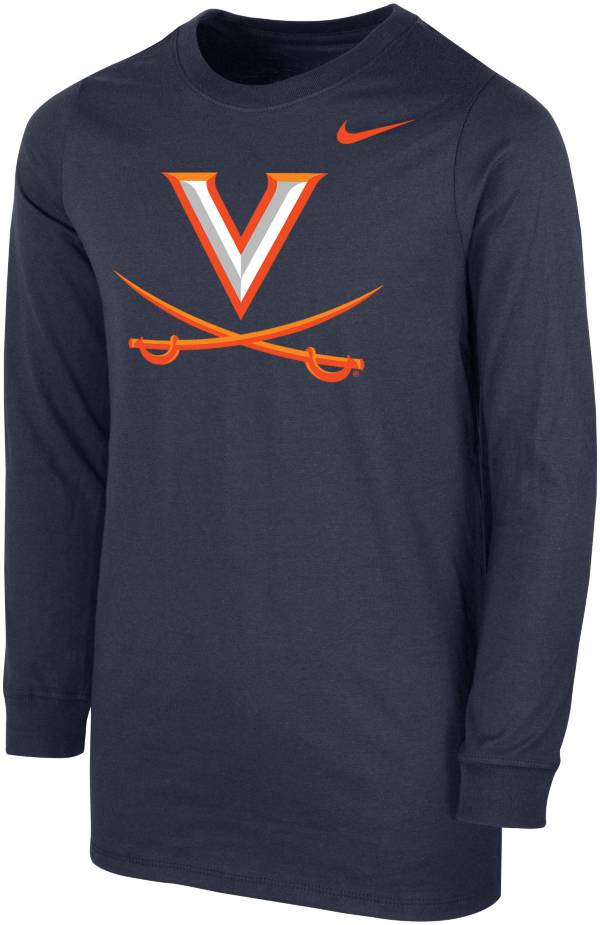 Nike Youth Virginia Cavaliers Blue Core Cotton Long Sleeve T-Shirt