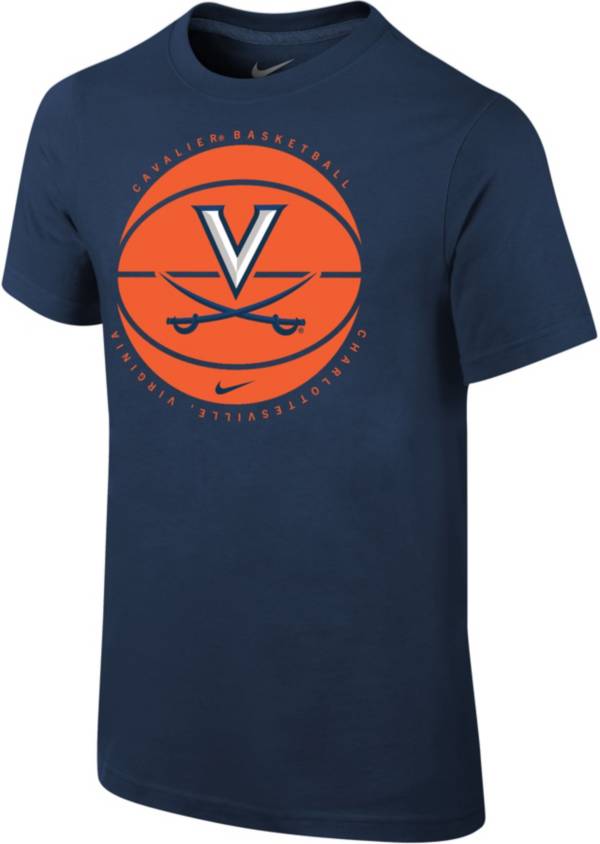 Nike Youth Virginia Cavaliers Blue Cotton Basketball Team T-Shirt