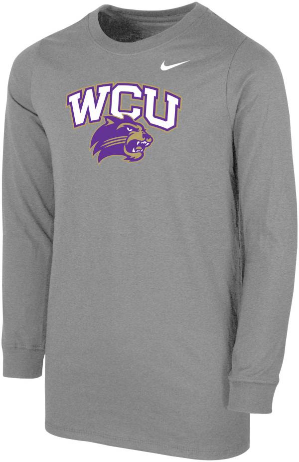 Nike Youth Western Carolina Catamounts Grey Core Cotton Long Sleeve T-Shirt