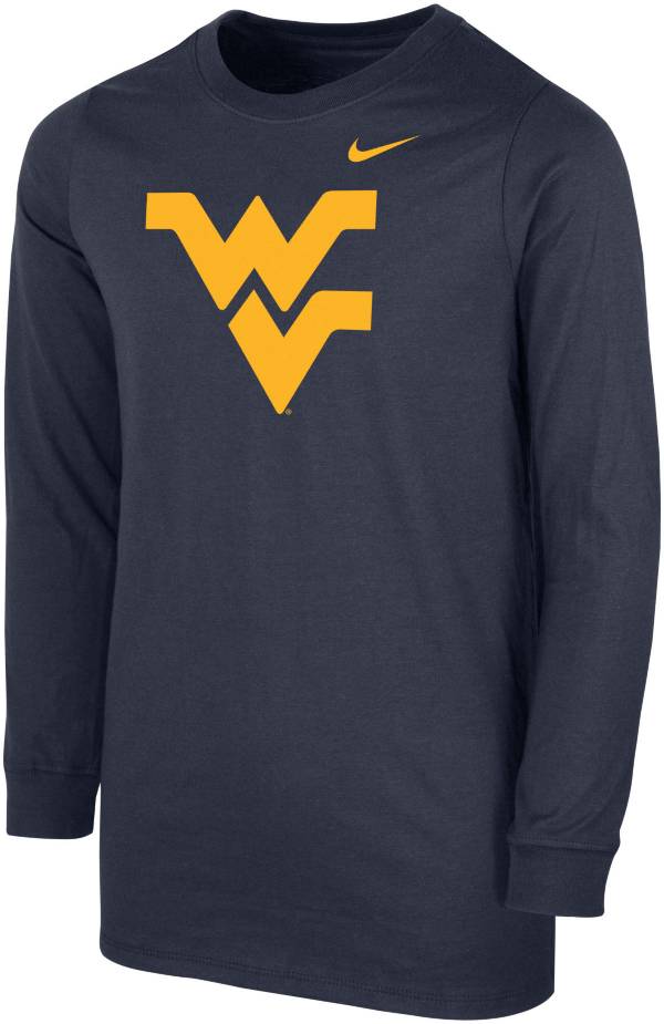 Nike Youth West Virginia Mountaineers Blue Core Cotton Long Sleeve T-Shirt