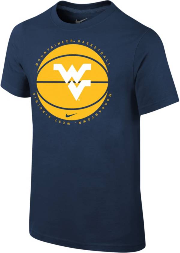 Nike Youth West Virginia Mountaineers Blue Cotton Basketball Team T-Shirt