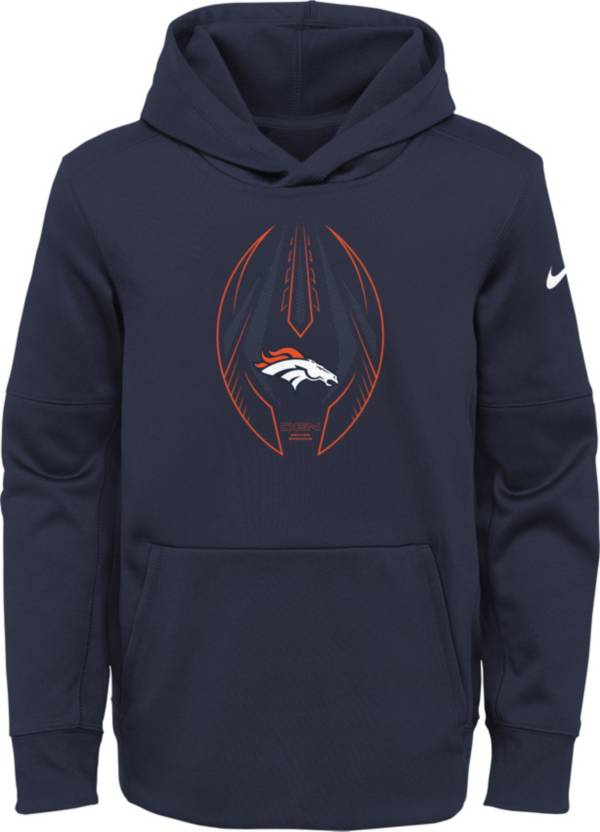 Nike Youth Denver Broncos College Navy Icon Therma Pullover Hoodie product image