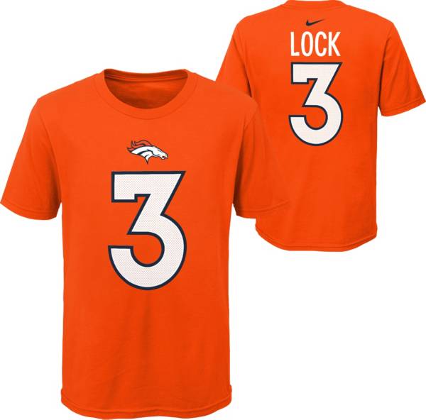 Nike Youth Denver Broncos Drew Lock #3 Orange T-Shirt