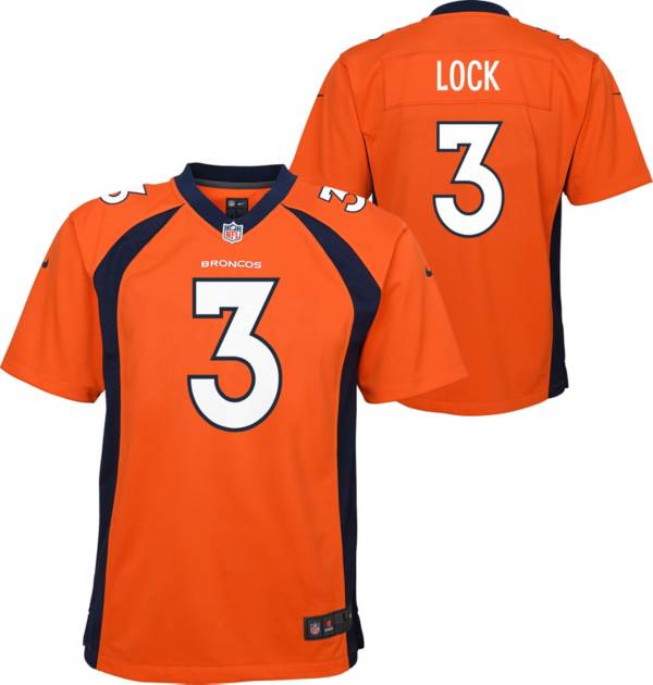Nike Youth Denver Broncos Drew Lock #3 Orange Game Jersey