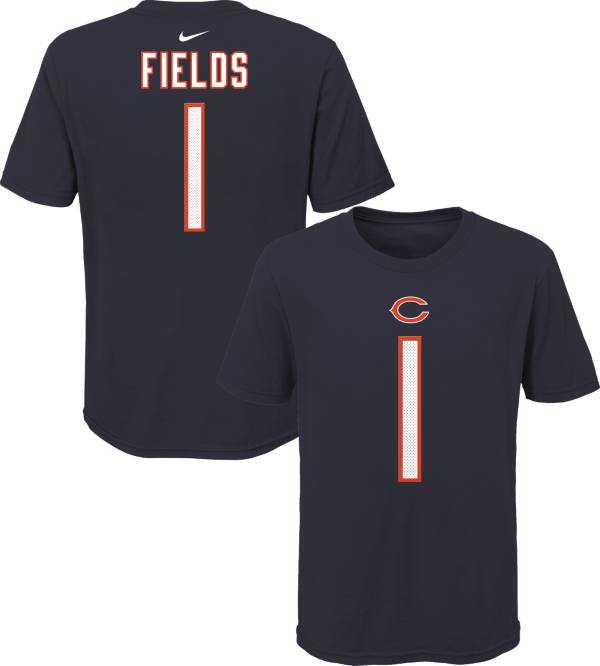 Nike Youth Chicago Bears Justin Fields #1 Navy T-Shirt