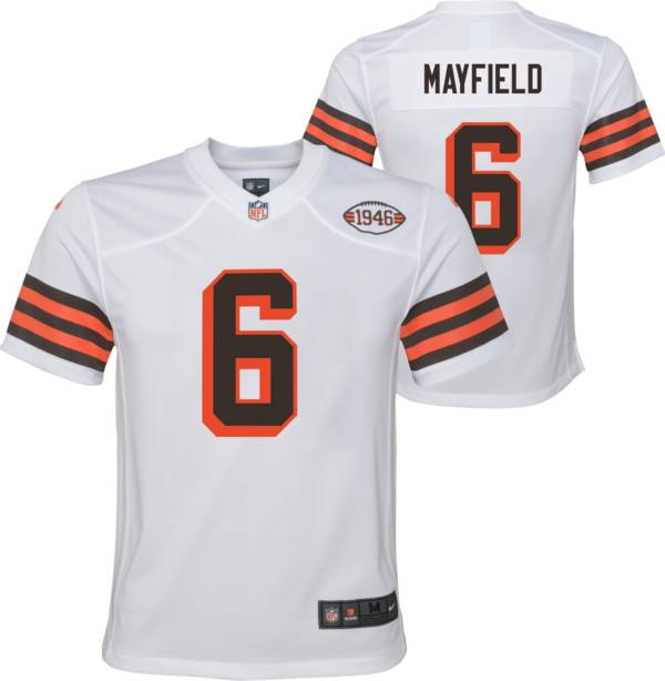 Nike Youth Cleveland Browns Baker Mayfield #6 Alternate White Game Jersey