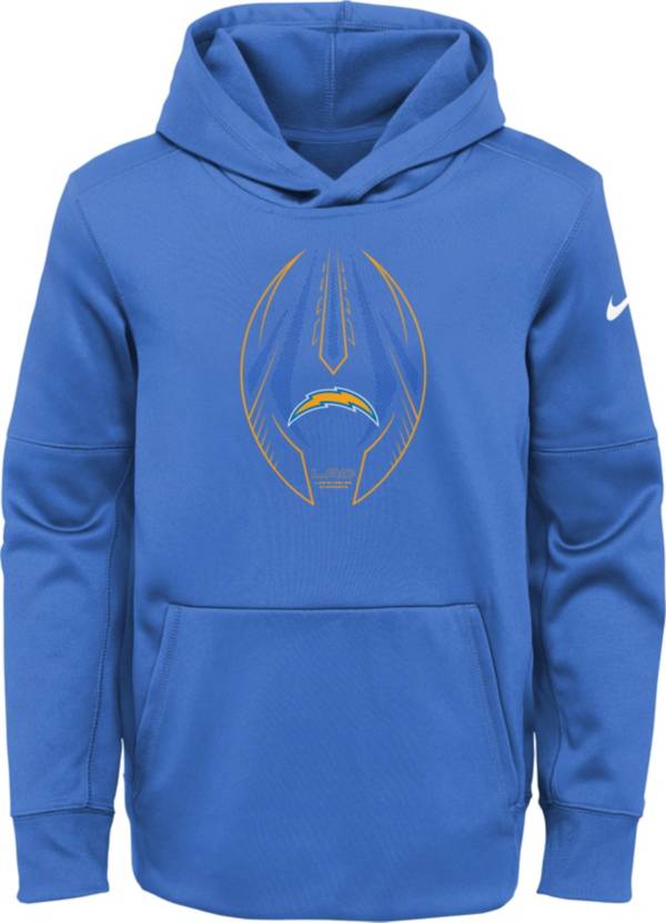 Nike Youth Los Angeles Chargers Italy Blue Icon Therma Pullover Hoodie