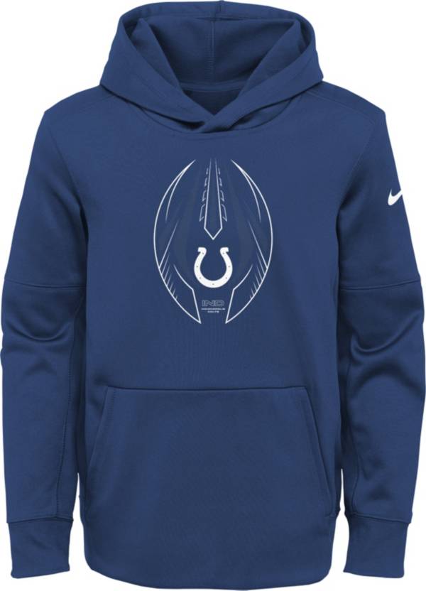 Nike Youth Indianapolis Colts Gym Blue Icon Therma Pullover Hoodie