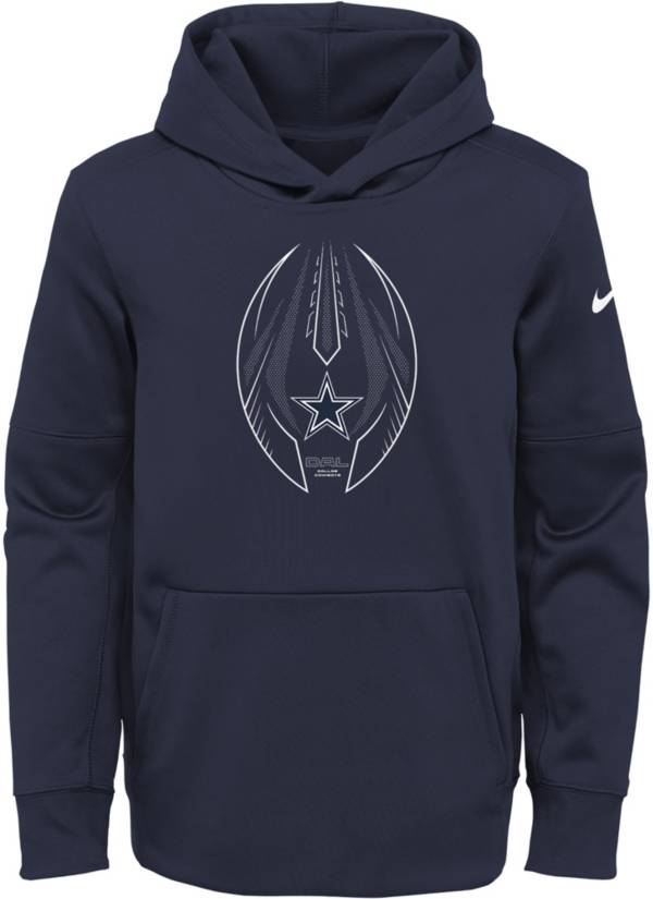 Nike Youth Dallas Cowboys Icon Therma Navy Pullover Hoodie