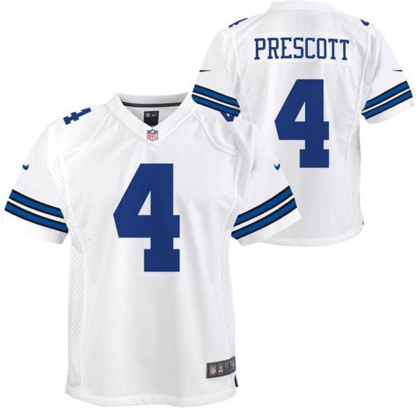 Nike Youth Dallas Cowboys Dak Prescott #4 White Game Jersey