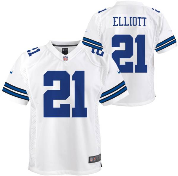 Nike Youth Dallas Cowboys Ezekiel Elliott #21 Game White Jersey