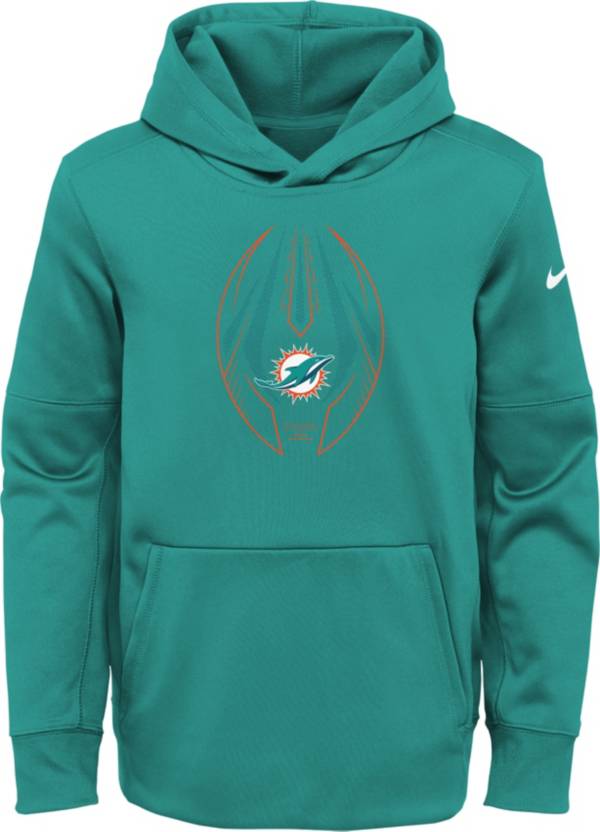 Nike Youth Miami Dolphins Turbo Green Icon Therma Pullover Hoodie