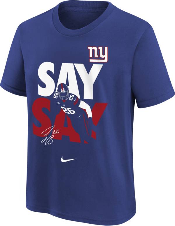 Nike Youth New York Giants Local Saquon Barkley Blue T-Shirt