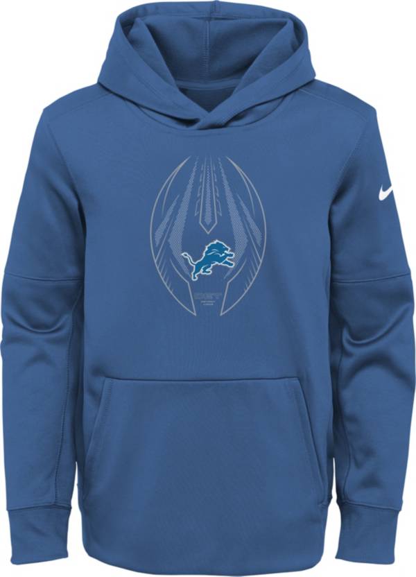 Nike Youth Detroit Lions Battle Blue Icon Therma Pullover Hoodie