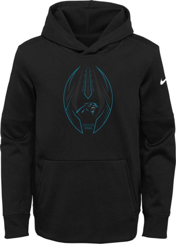 Nike Youth Carolina Panthers Black Icon Therma Pullover Hoodie