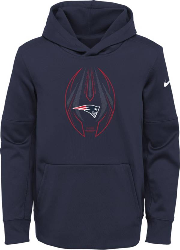 Nike Youth New England Patriots College Navy Icon Therma Pullover Hoodie