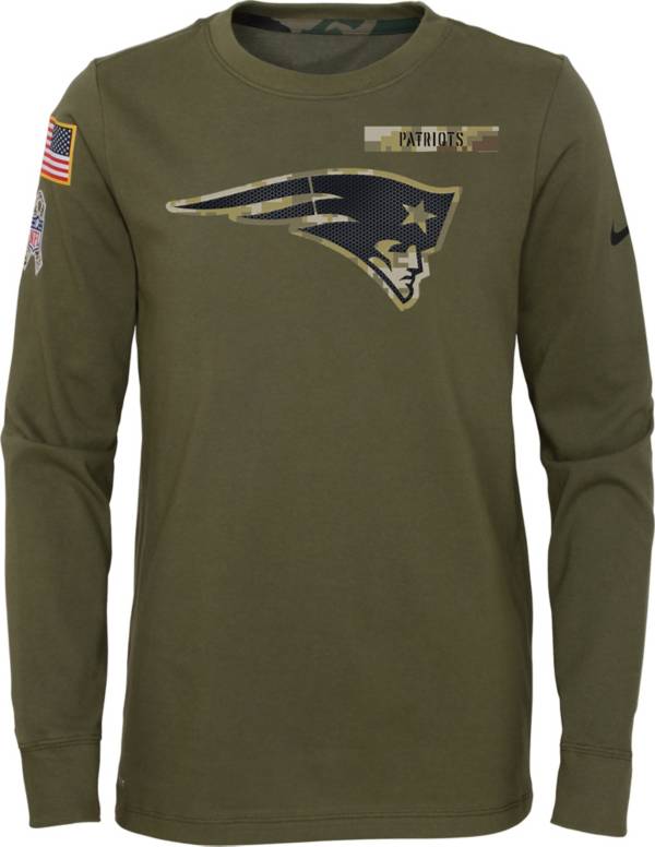 Nike Youth New England Patriots Salute to Service Olive Long Sleeve T-Shirt