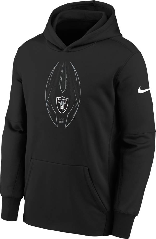 Nike Youth Las Vegas Raiders Black Icon Therma Pullover Hoodie