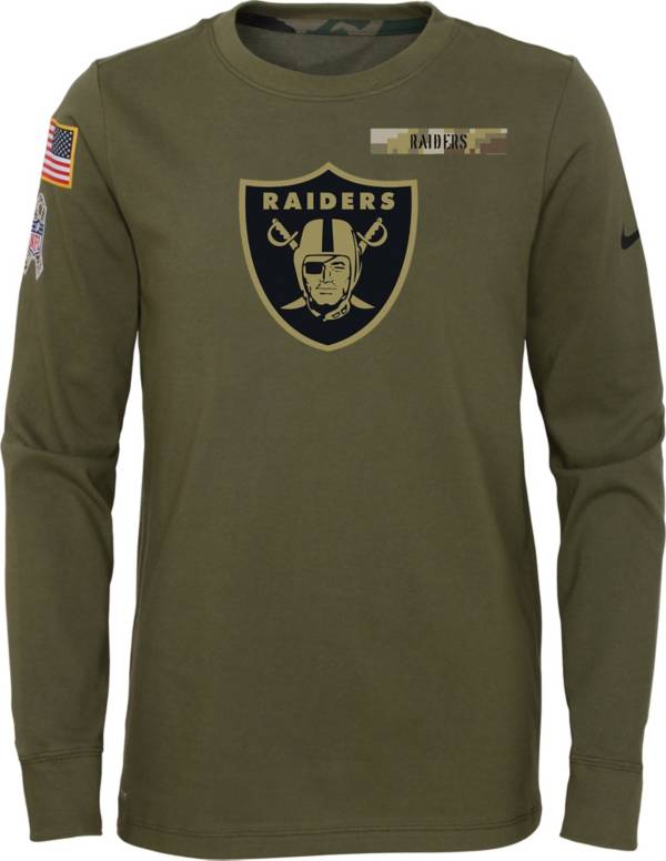 Nike Youth Las Vegas Raiders Salute to Service Olive Long Sleeve T-Shirt