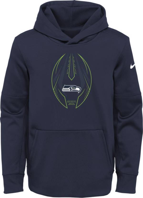 Nike Youth Seattle Seahawks College Navy Icon Therma Pullover Hoodie