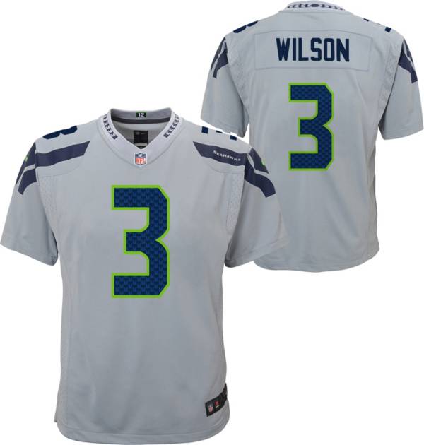 Nike Youth Seattle Seahawks Russell Wilson #3 Grey Alternate Game Jersey