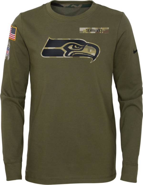 Nike Youth Seattle Seahawks Salute to Service Olive Long Sleeve T-Shirt