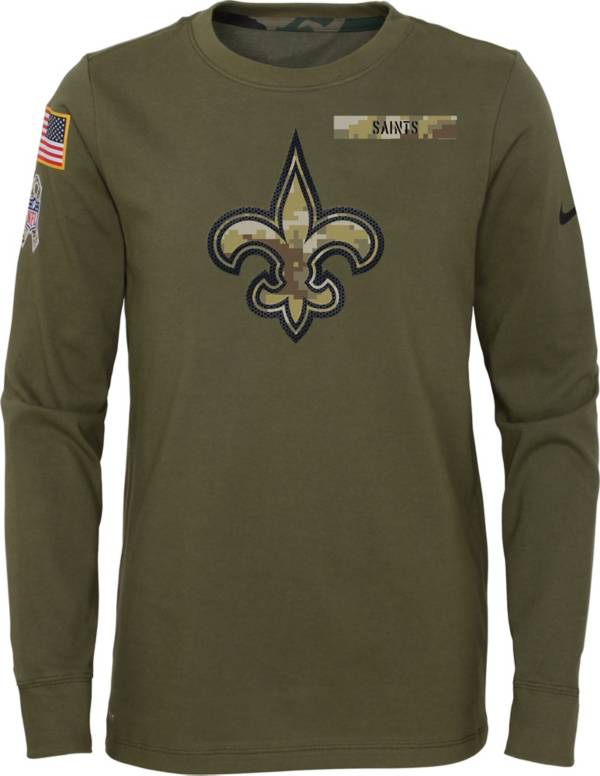 Nike Youth New Orleans Saints Salute to Service Olive Long Sleeve T-Shirt