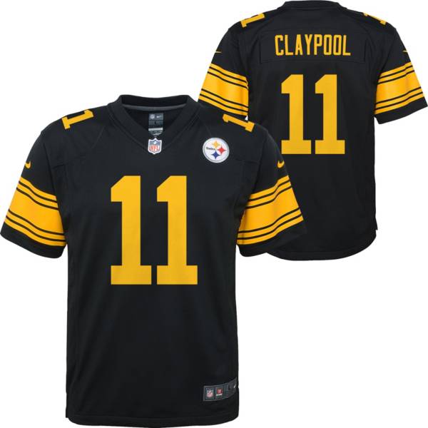 Nike Youth Pittsburgh Steelers Chase Claypool #11 Black Color Rush Game Jersey