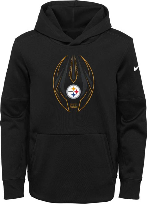 Nike Youth Pittsburgh Steelers Black Icon Therma Pullover Hoodie