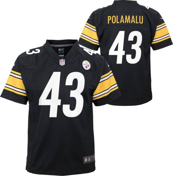 Nike Youth Pittsburgh Steelers Troy Polamalu #43 Black Game Jersey